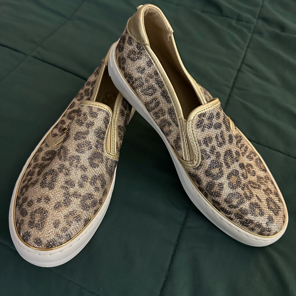 Leopard slip on sneakers